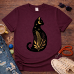 Floral Black Cat T-Shirt