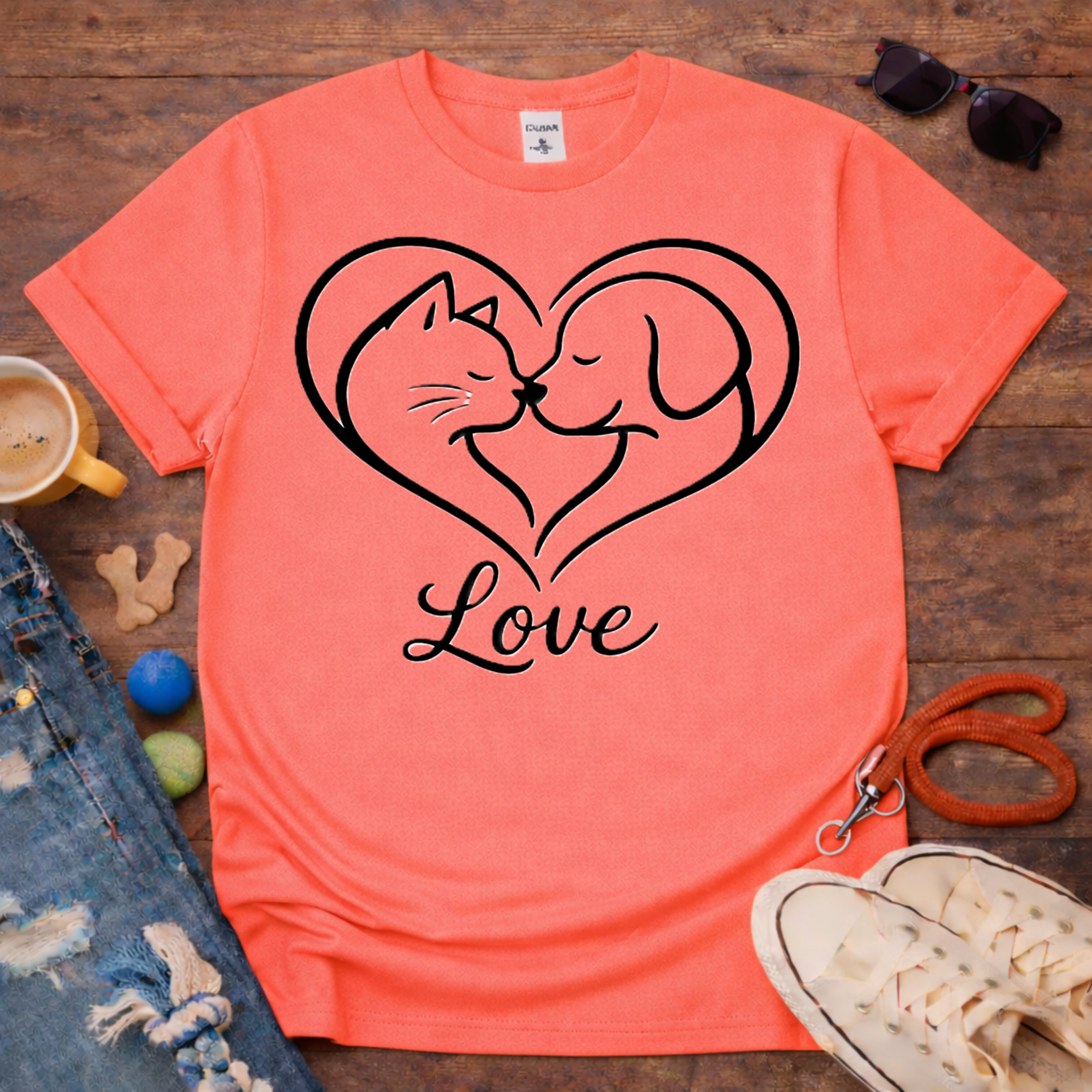 Cat dog love T-Shirt