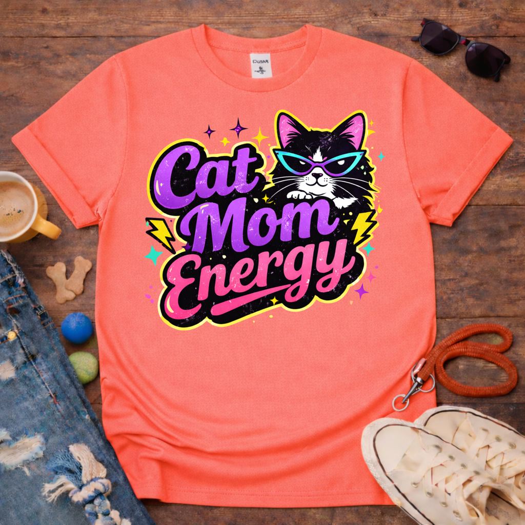 Cat Mom Energy T-Shirt