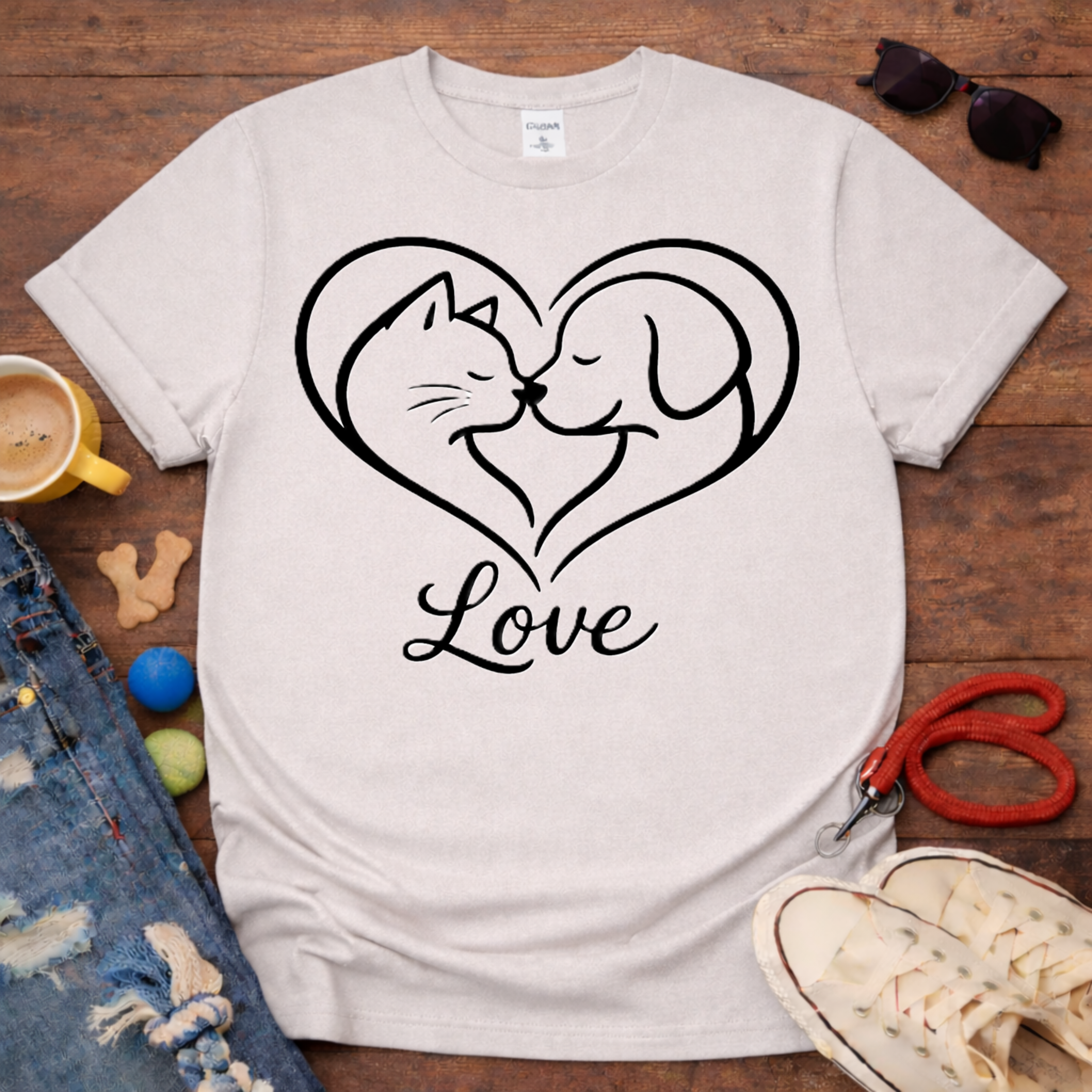 Cat dog love T-Shirt