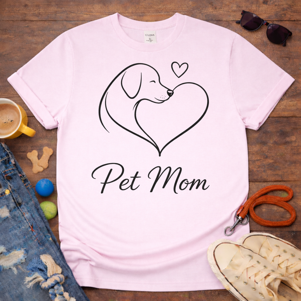 Pet Mom single line T-Shirt