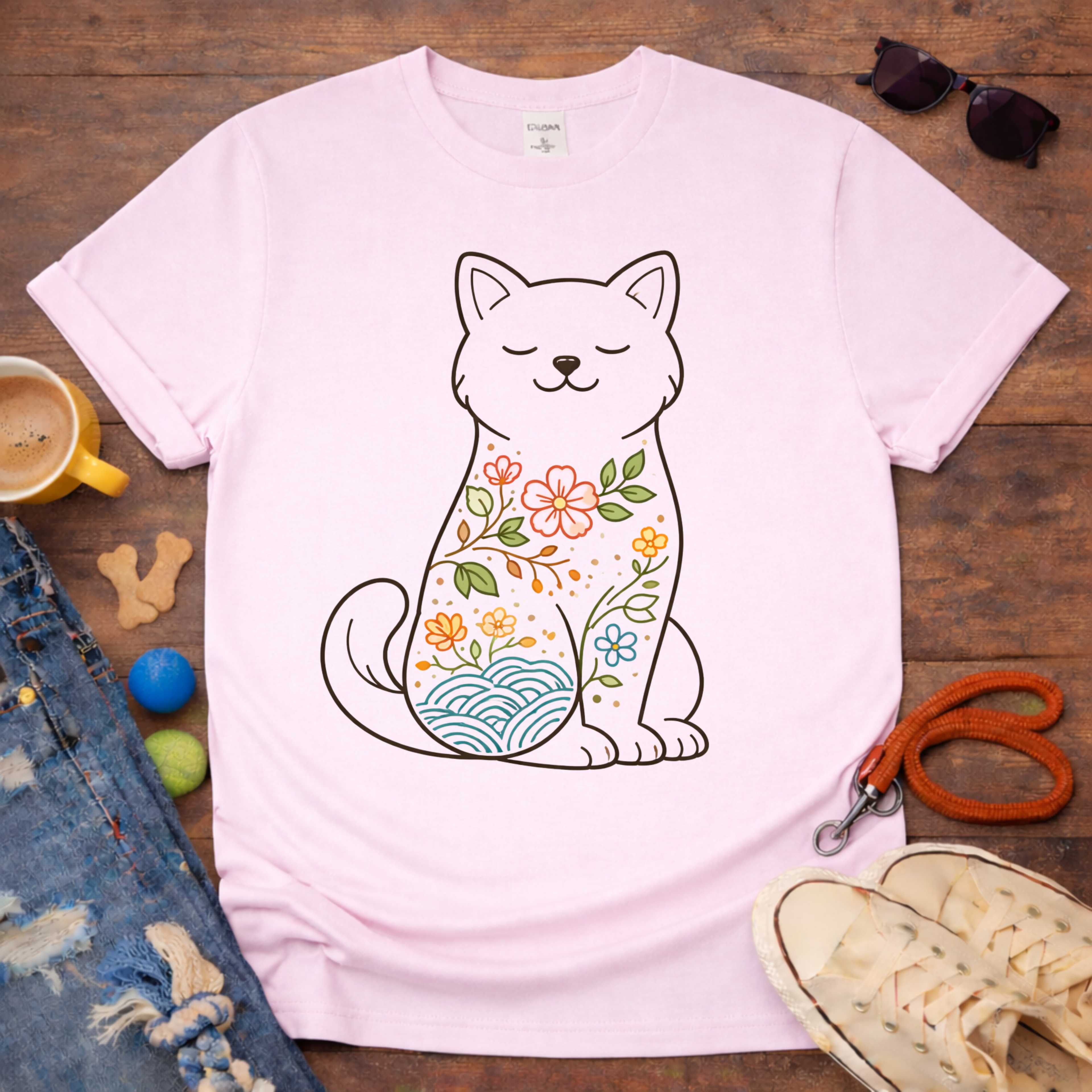 Floral Dog T-Shirt