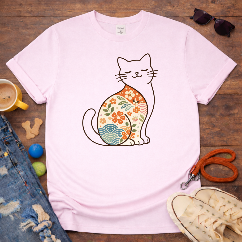 Floral cat T-Shirt