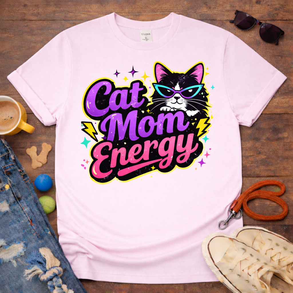Cat Mom Energy T-Shirt