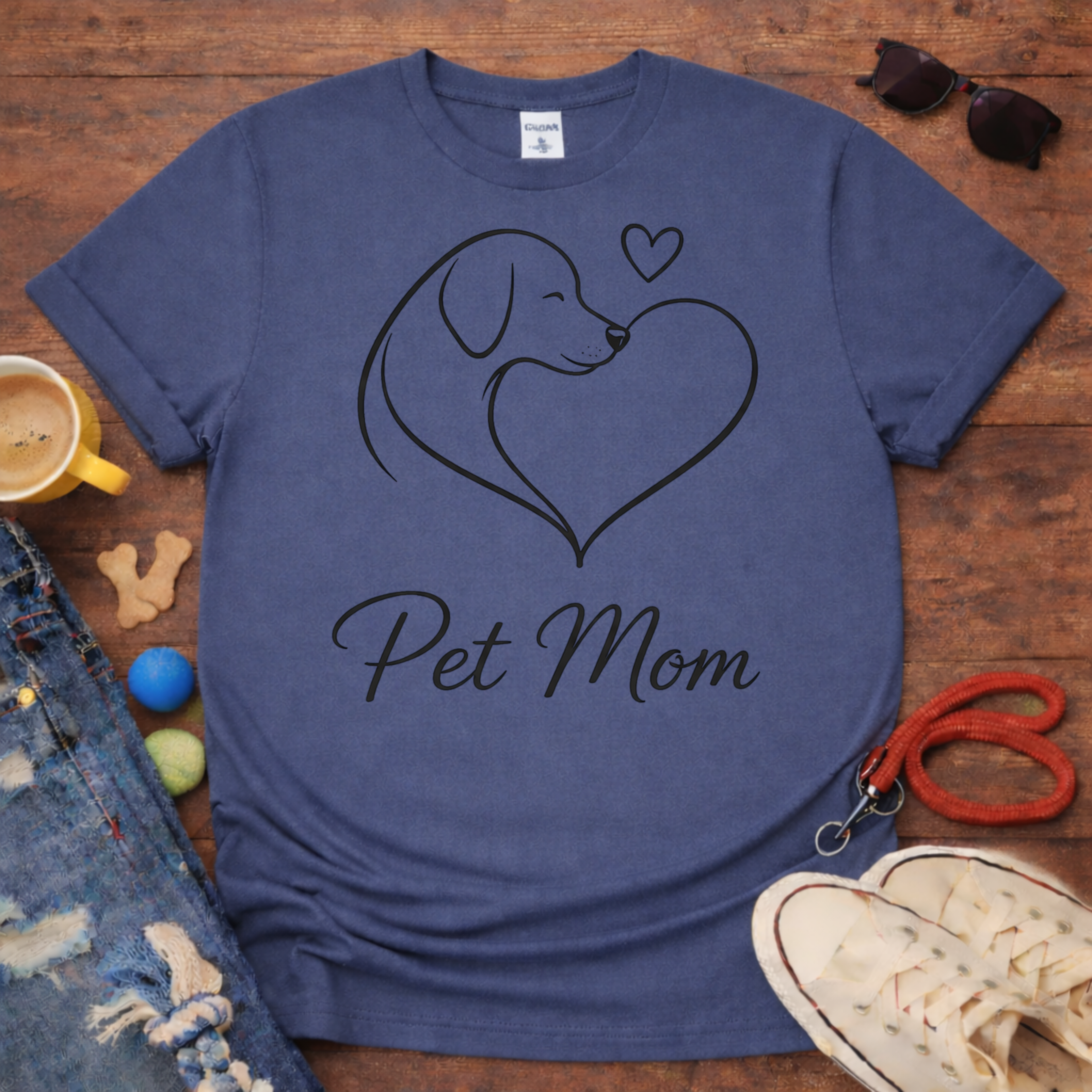 Pet Mom single line T-Shirt