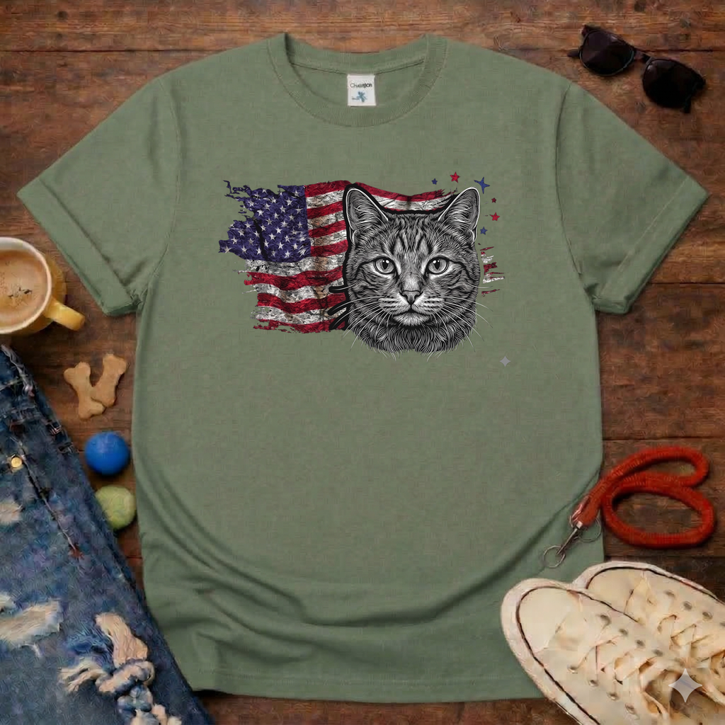 Cat & Flag T-Shirt