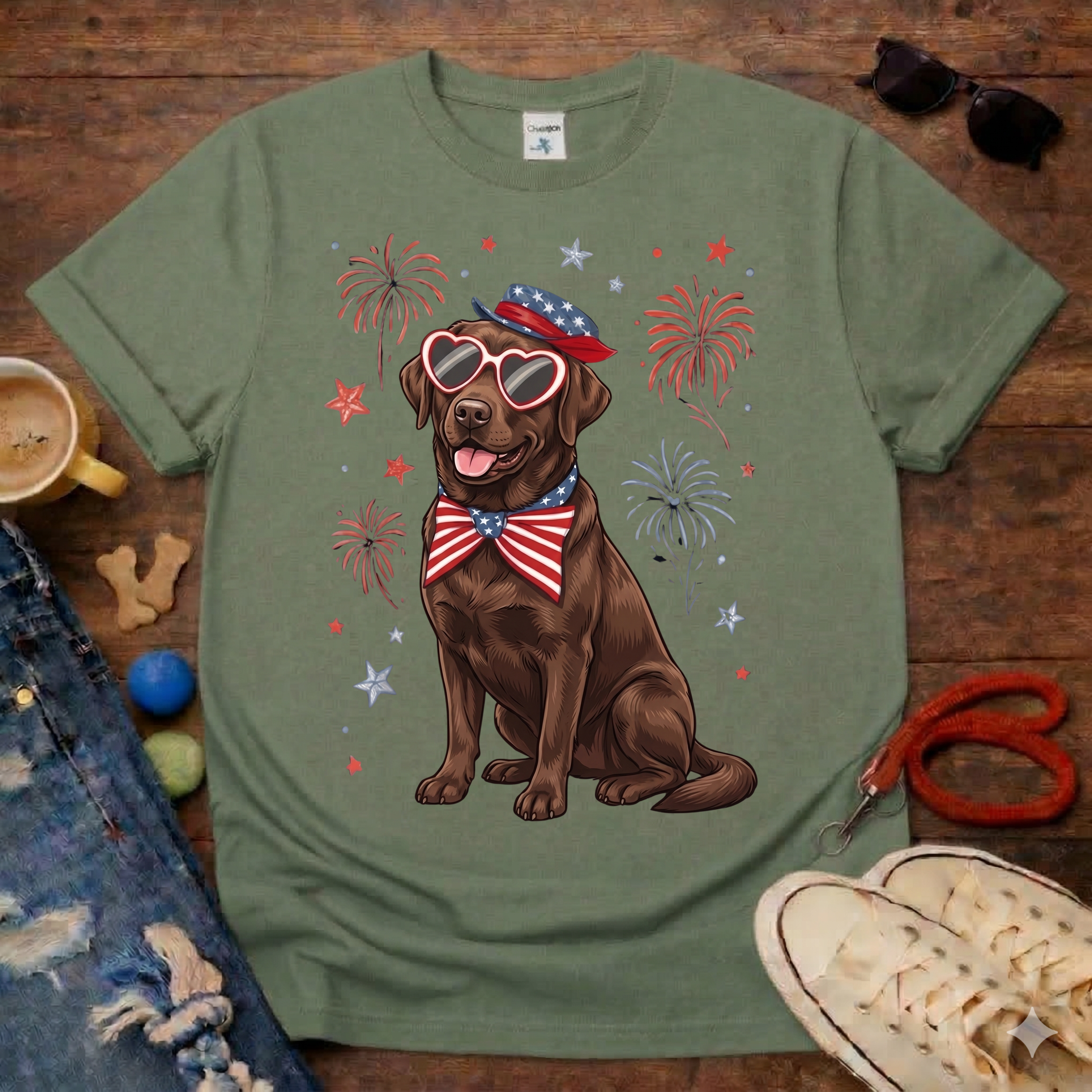 Choco Lab & Fireworks T-Shirt