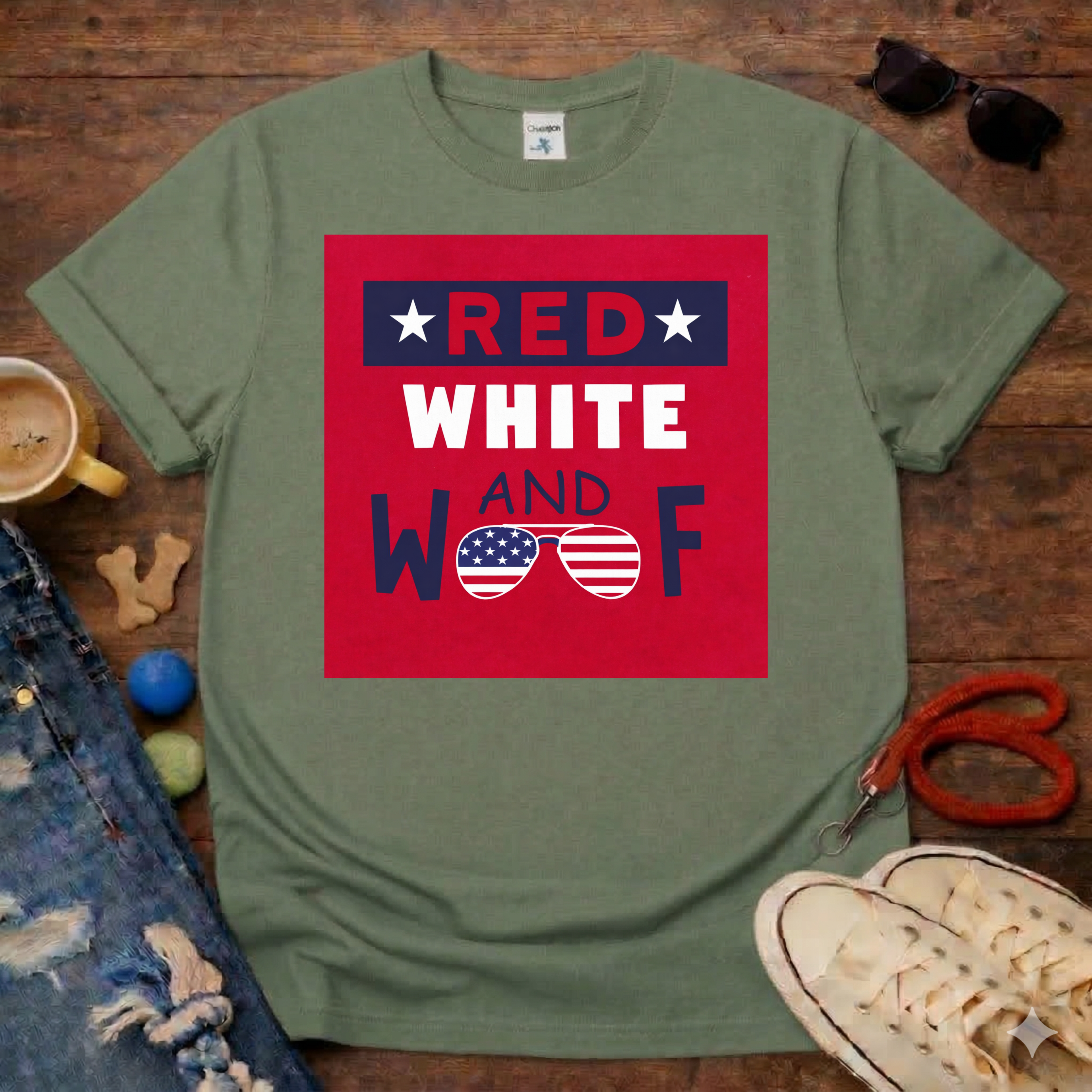 Red White and Woof 2 T-Shirt