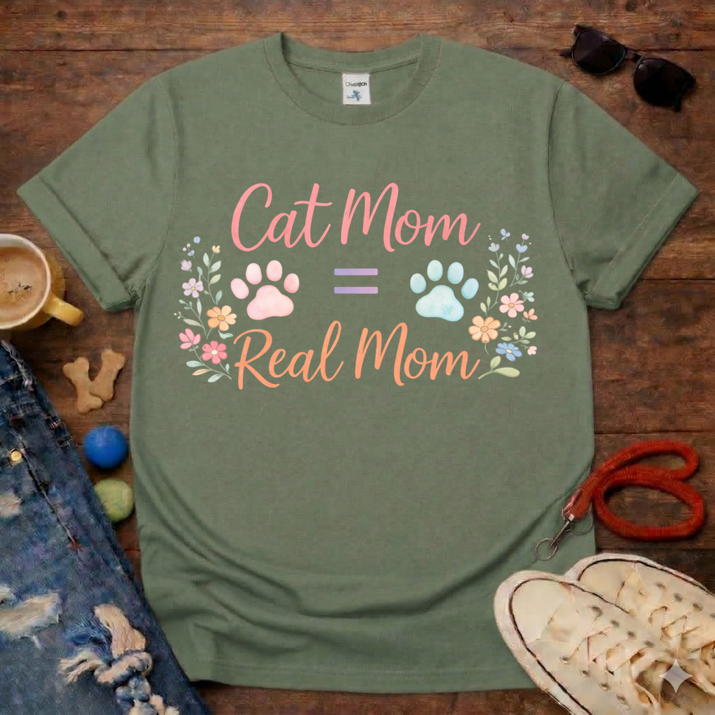 💖Cat Mom Real Mom T-Shirt💖