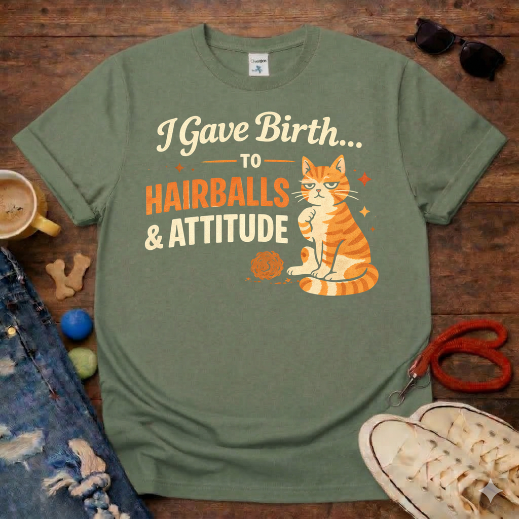 Hairball & Attitude  T-Shirt