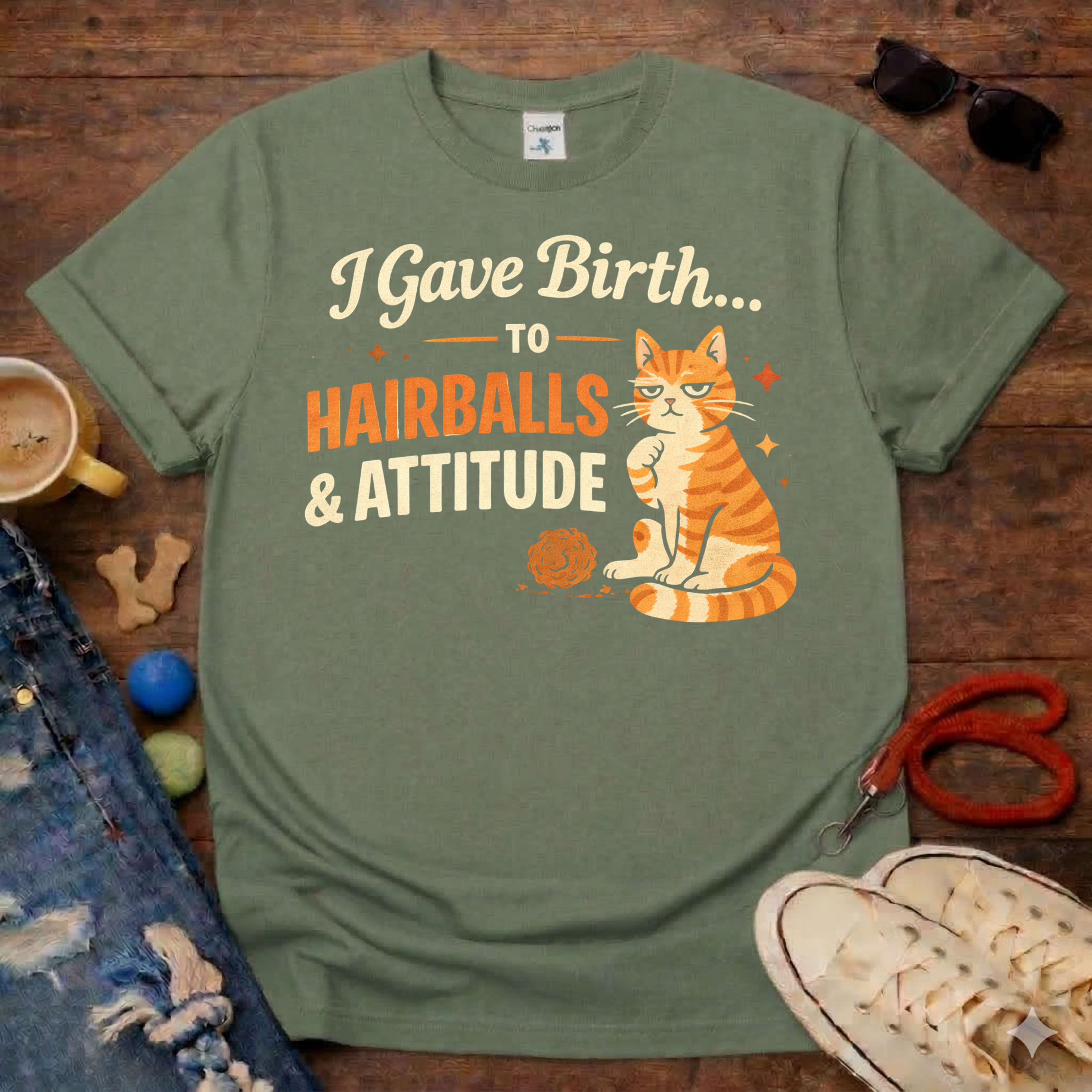 Hairball & Attitude  T-Shirt
