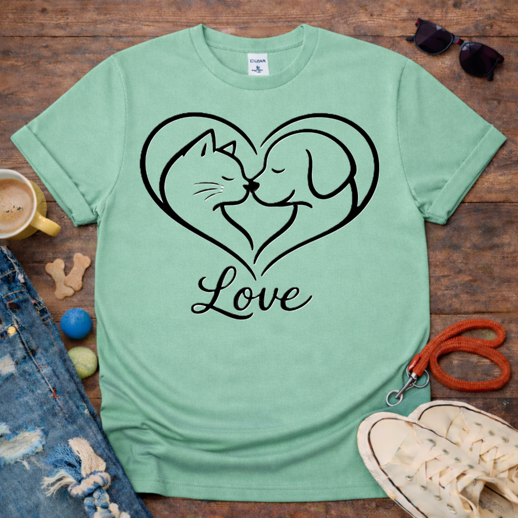Cat dog love T-Shirt