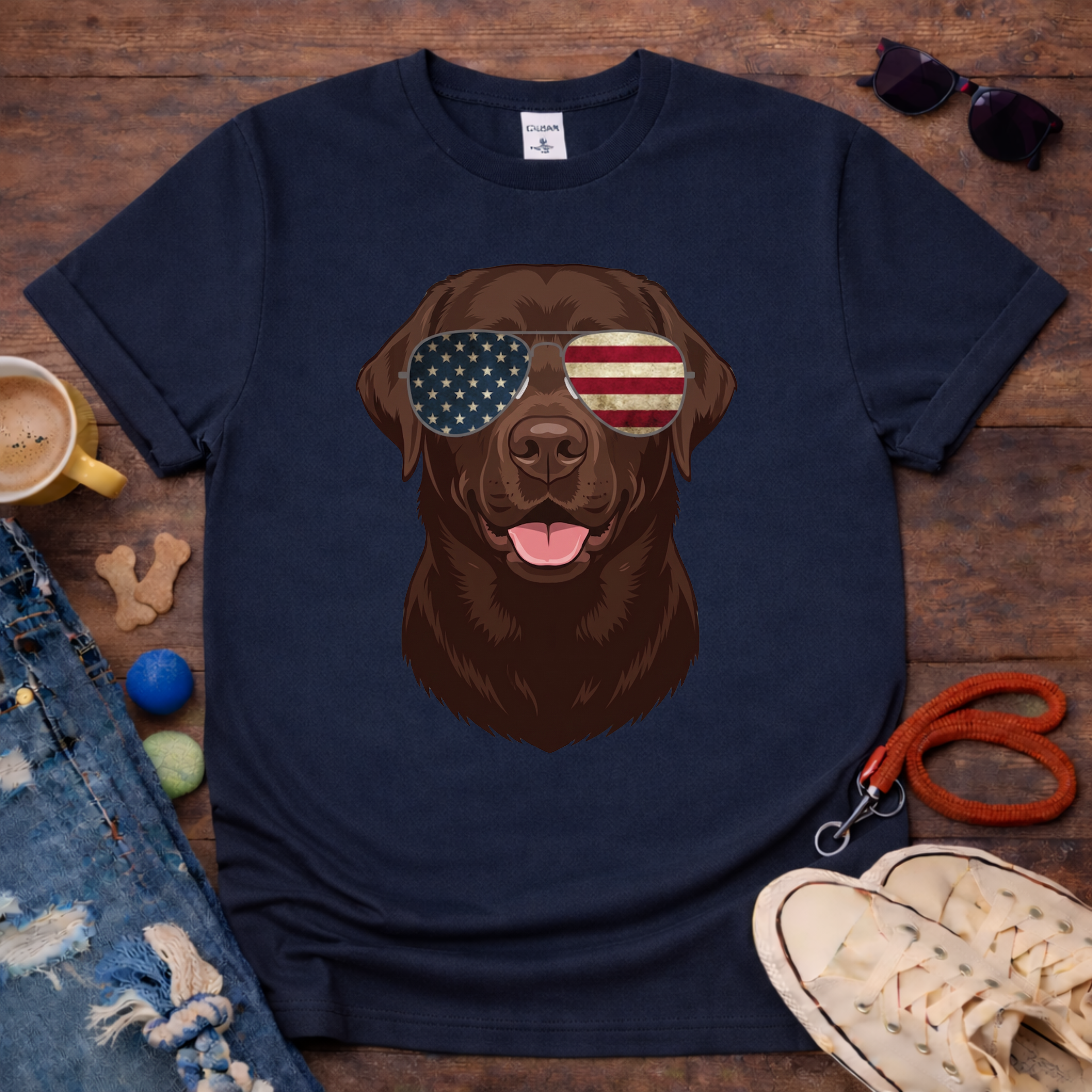 Choco Lab with Glasses T-Shirt