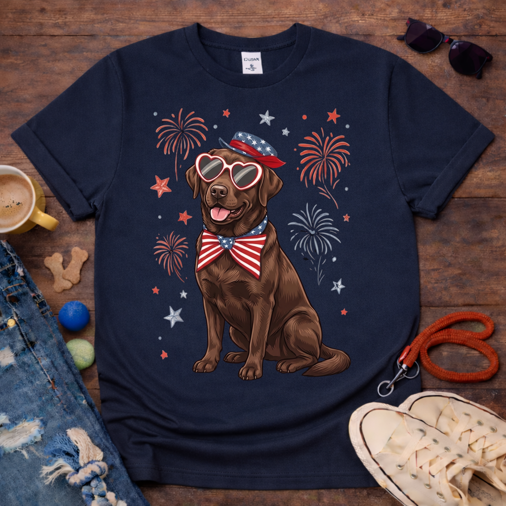 Choco Lab & Fireworks T-Shirt
