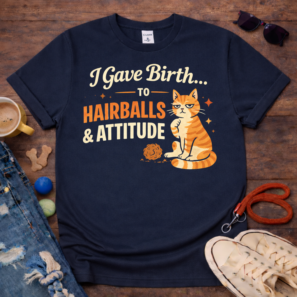 Hairball & Attitude  T-Shirt