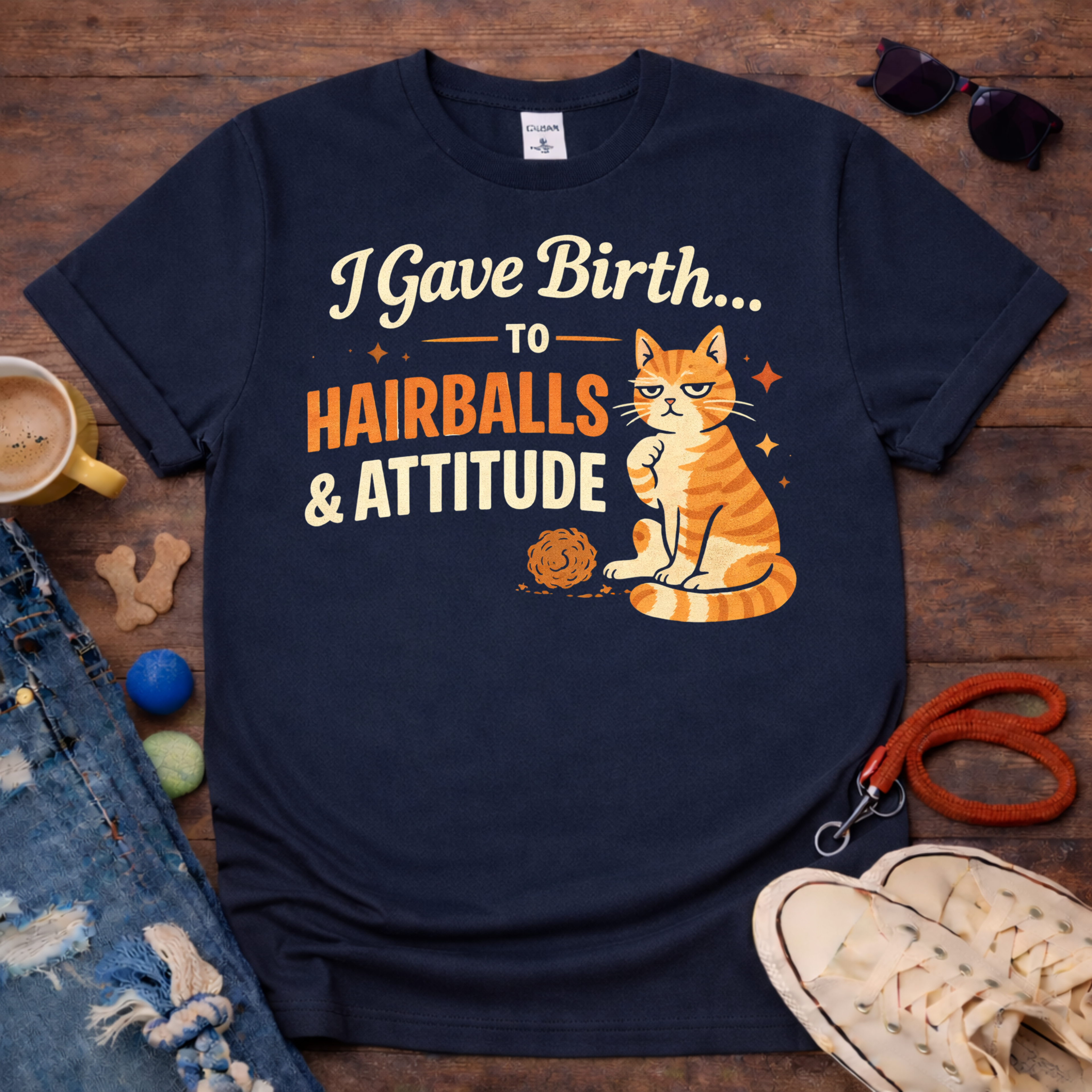 Hairball & Attitude  T-Shirt