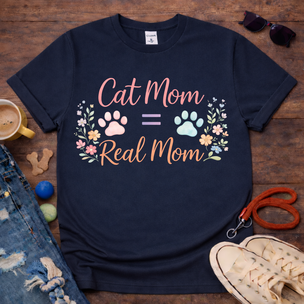 💖Cat Mom Real Mom T-Shirt💖