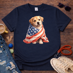 Dog in USA Flag T-Shirt