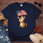 Cat Waving Flag T-Shirt