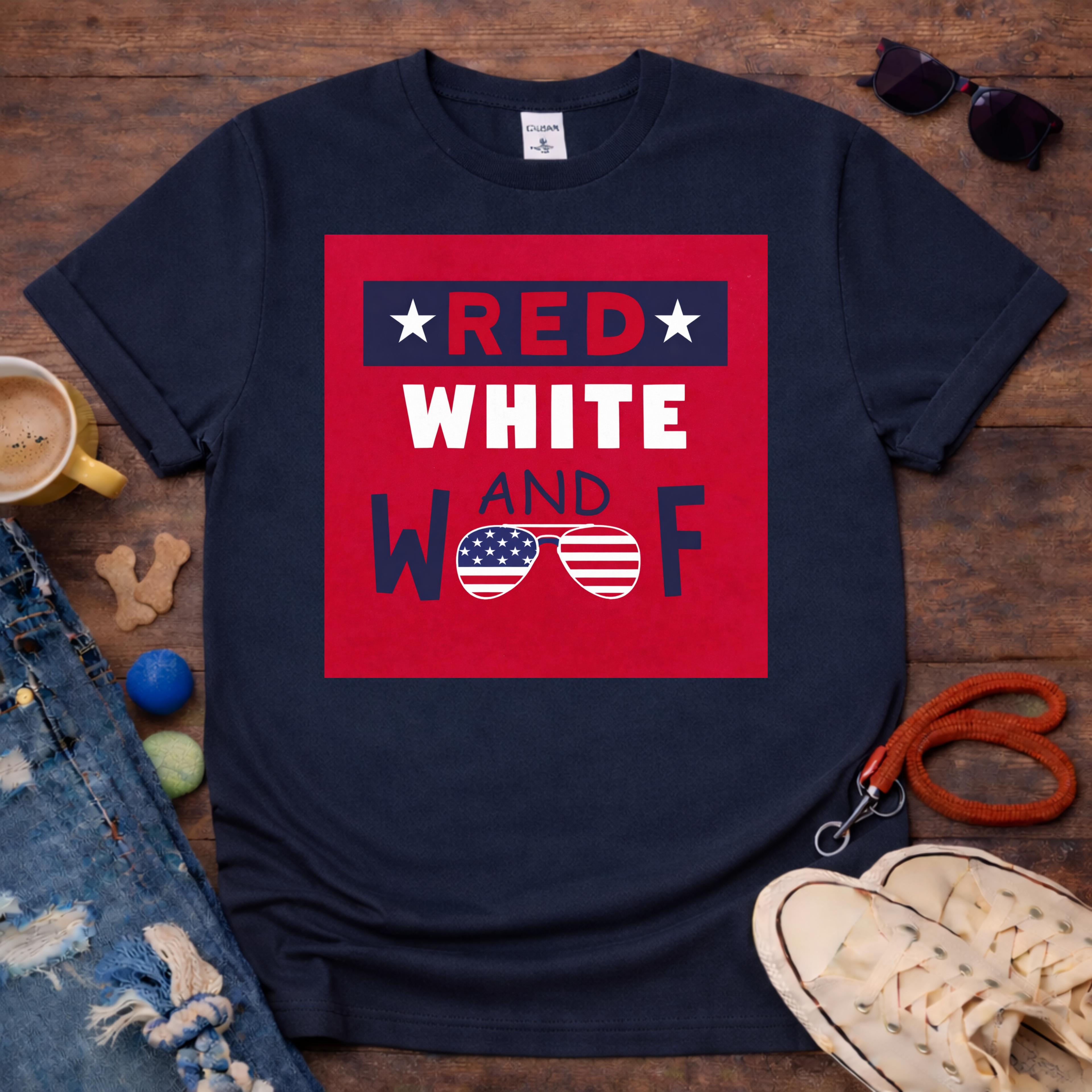 Red White and Woof 2 T-Shirt
