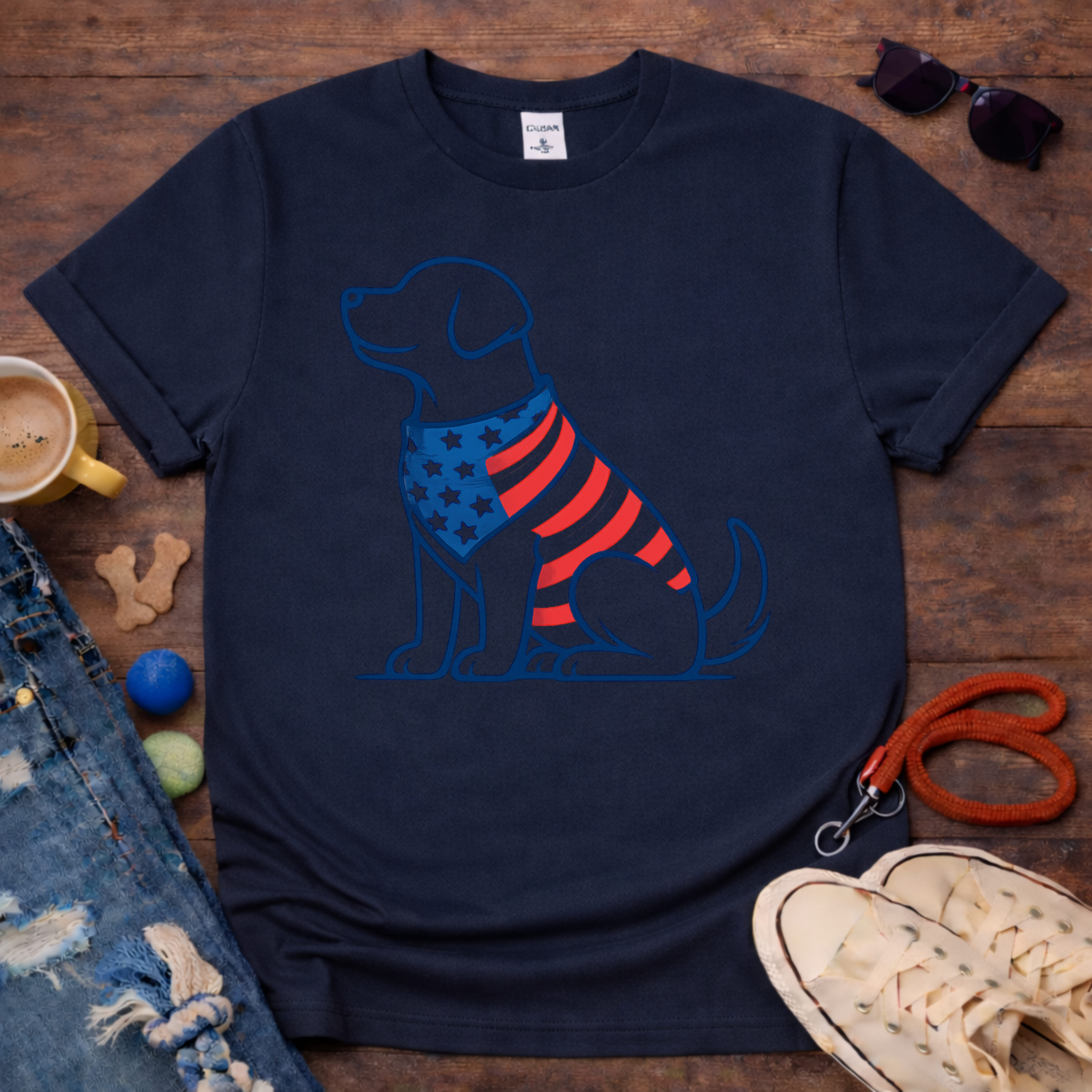 Dog and Flag T-Shirt