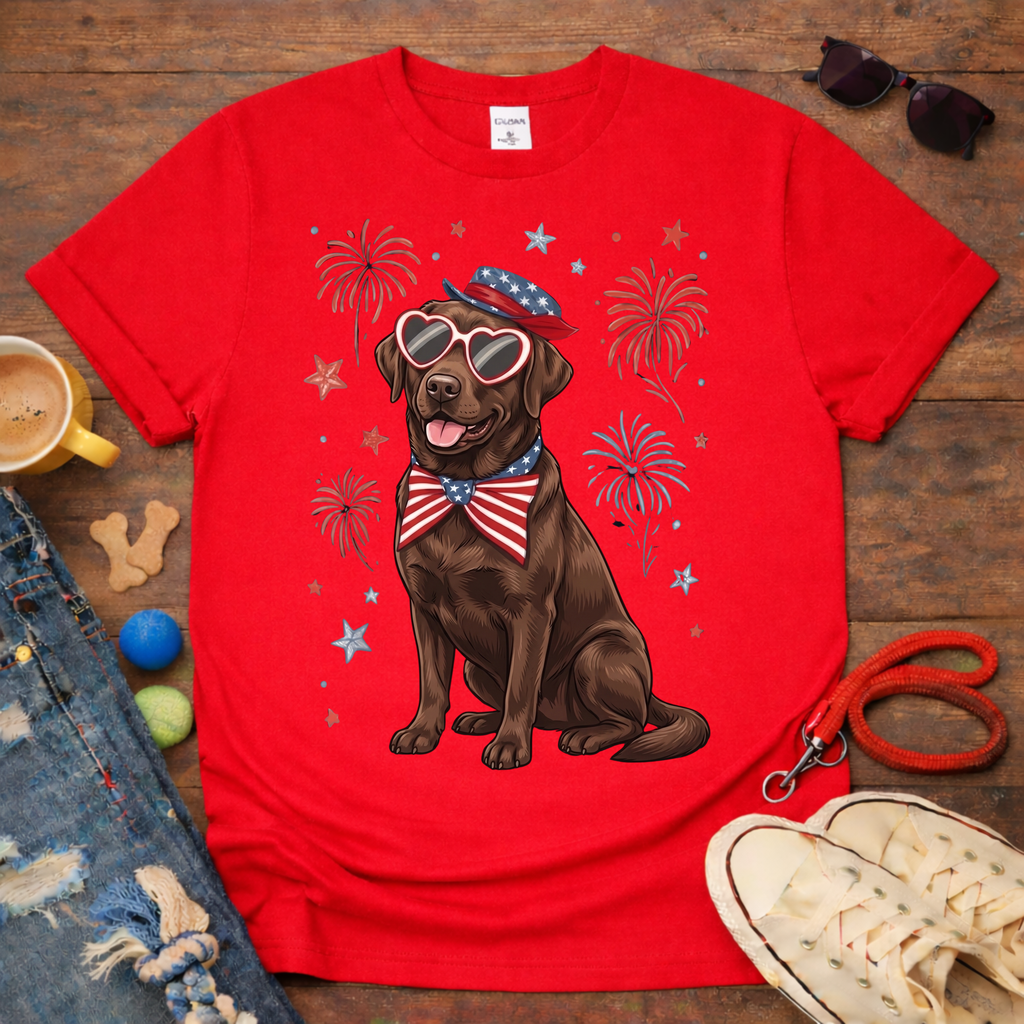 Choco Lab & Fireworks T-Shirt