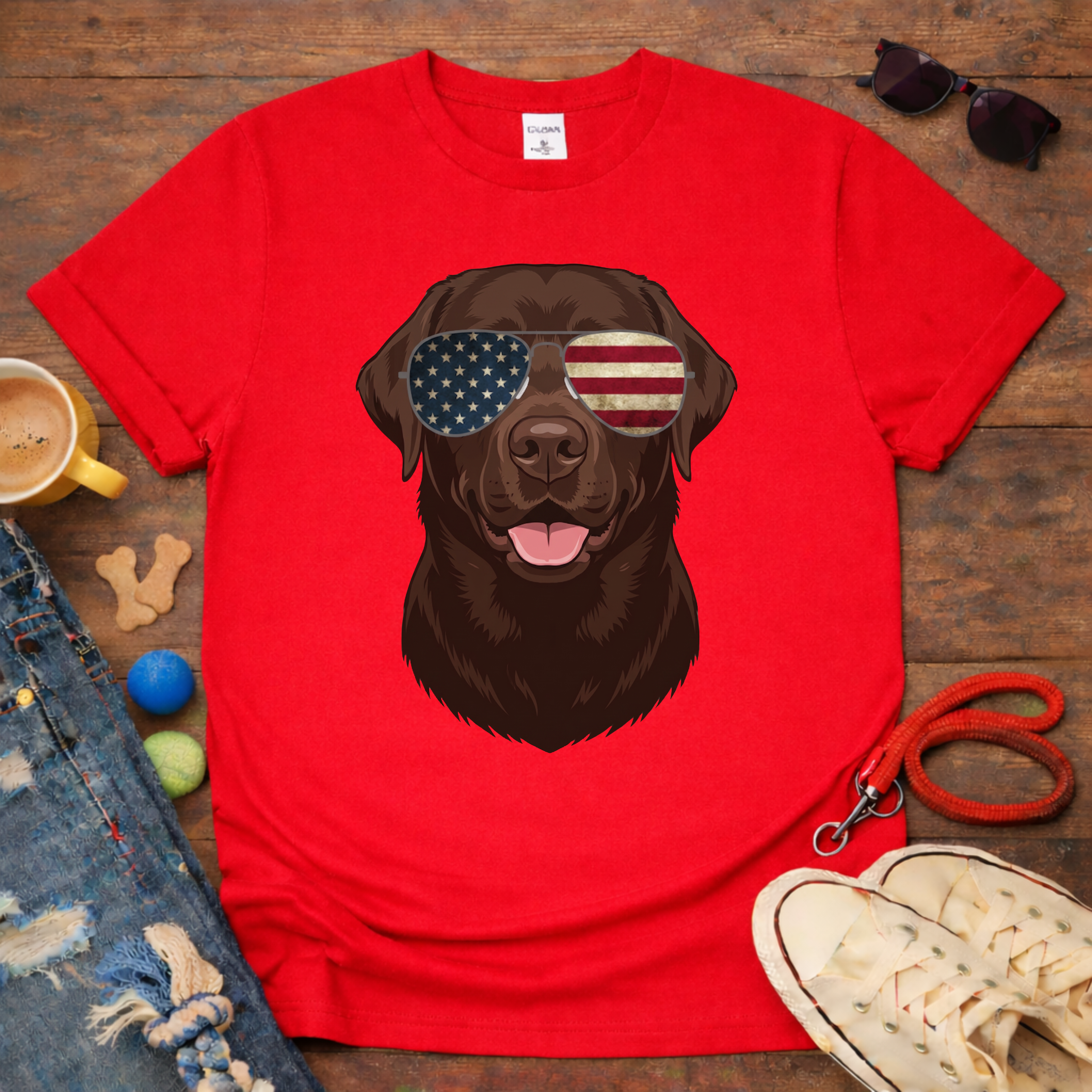 Choco Lab with Glasses T-Shirt