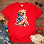 Dog in USA Flag T-Shirt