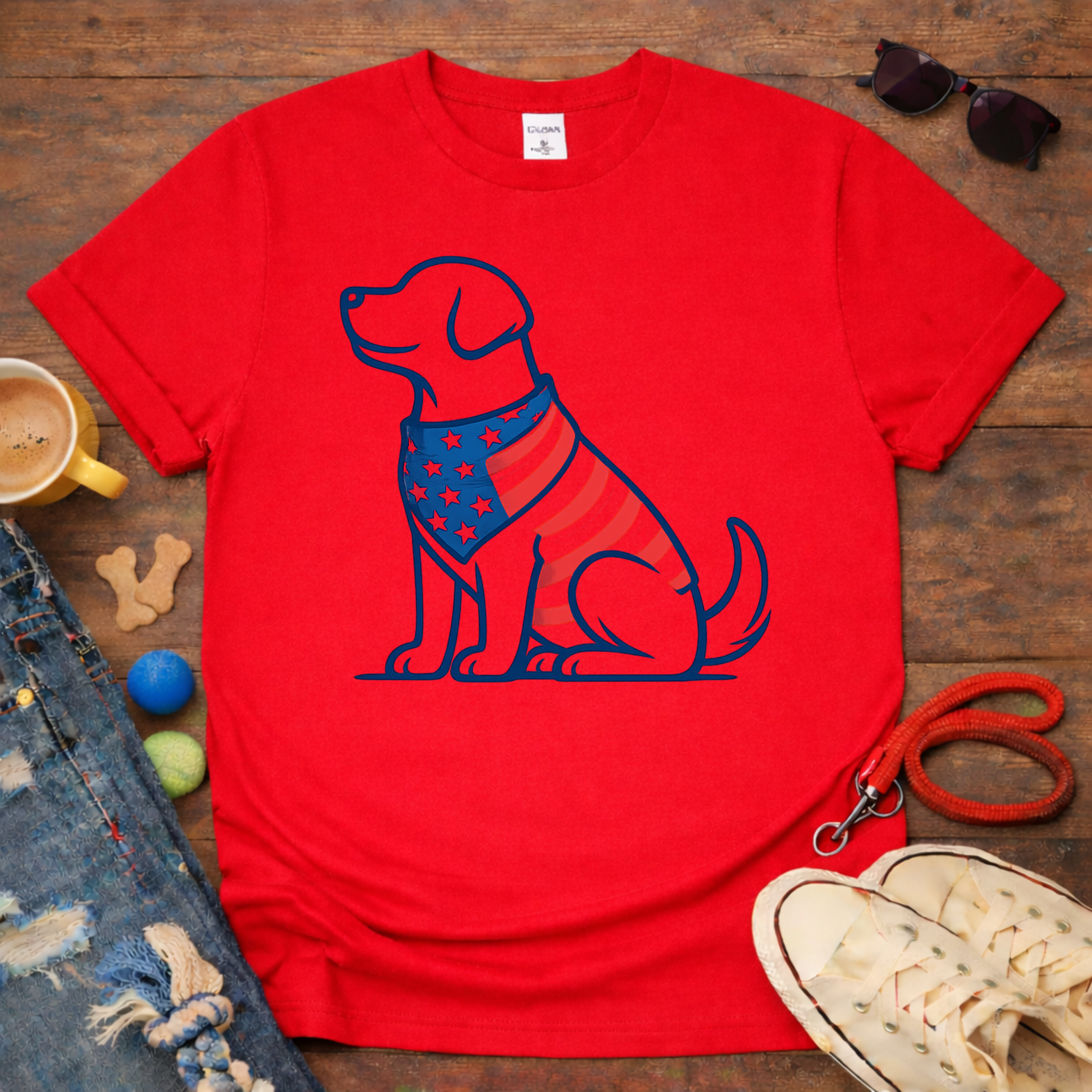 Dog and Flag T-Shirt