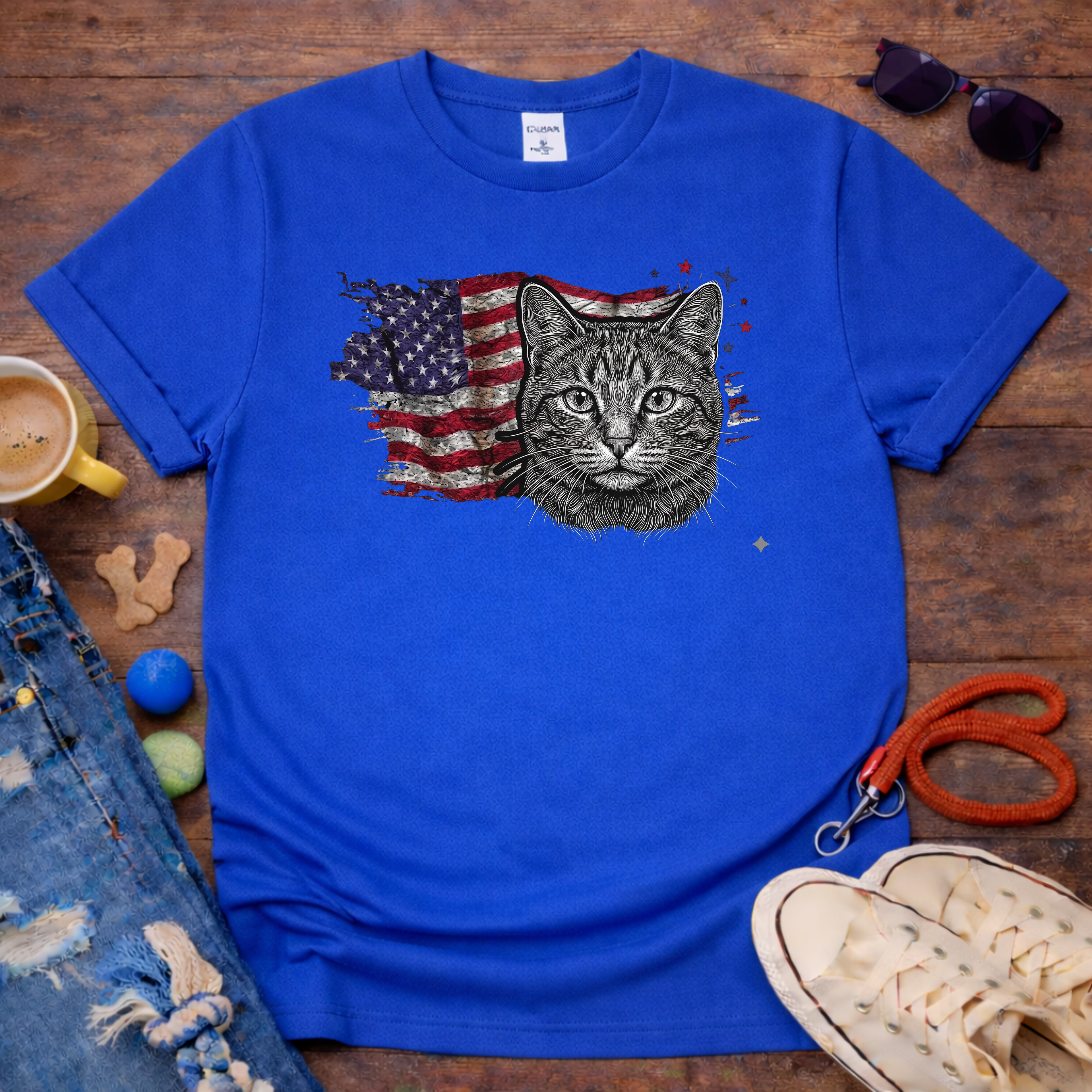 Cat & Flag T-Shirt