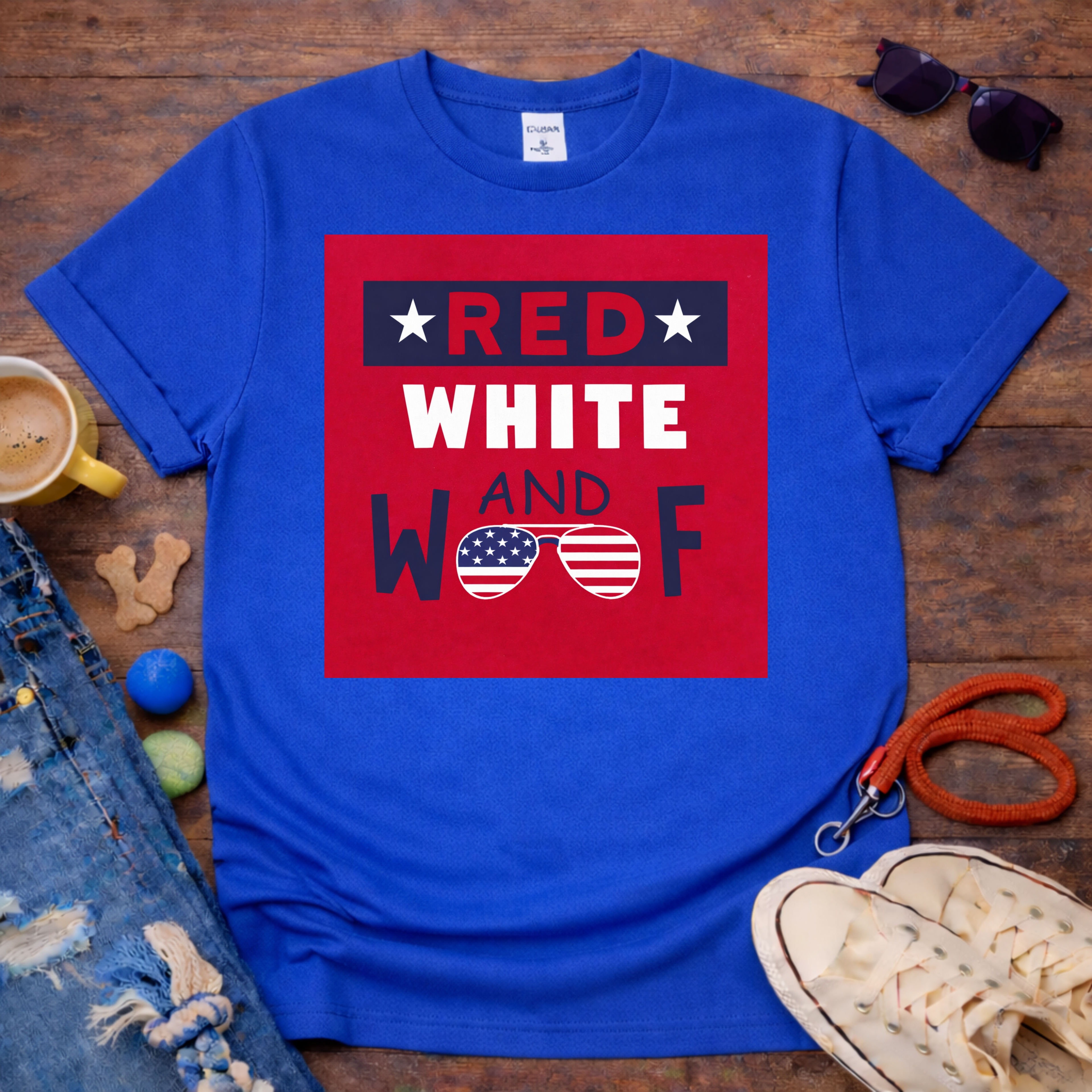 Red White and Woof 2 T-Shirt
