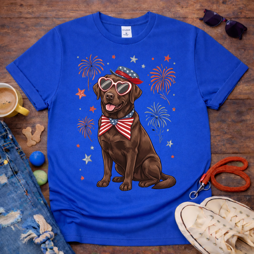 Choco Lab & Fireworks T-Shirt