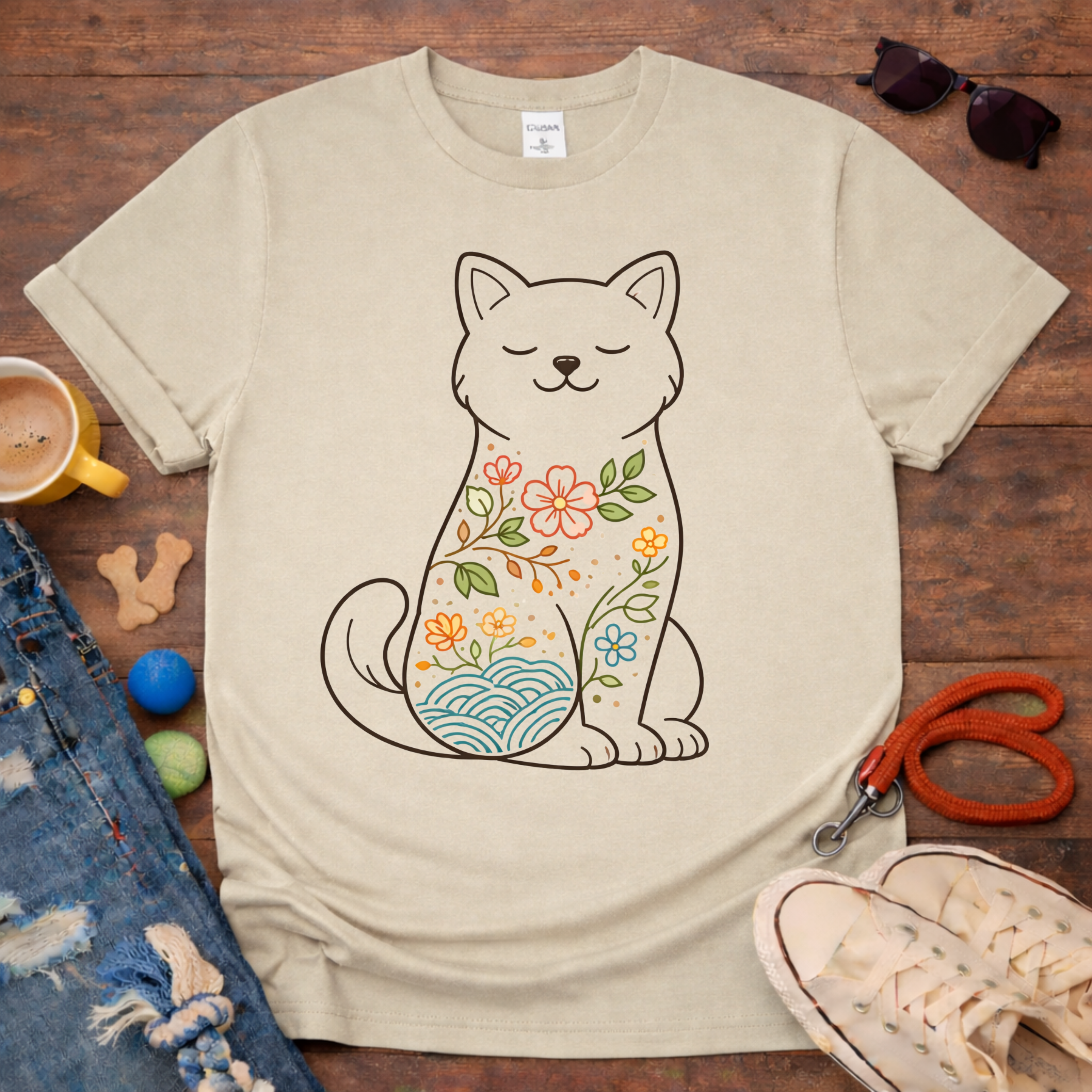 Floral Dog T-Shirt
