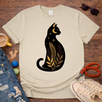 Floral Black Cat T-Shirt