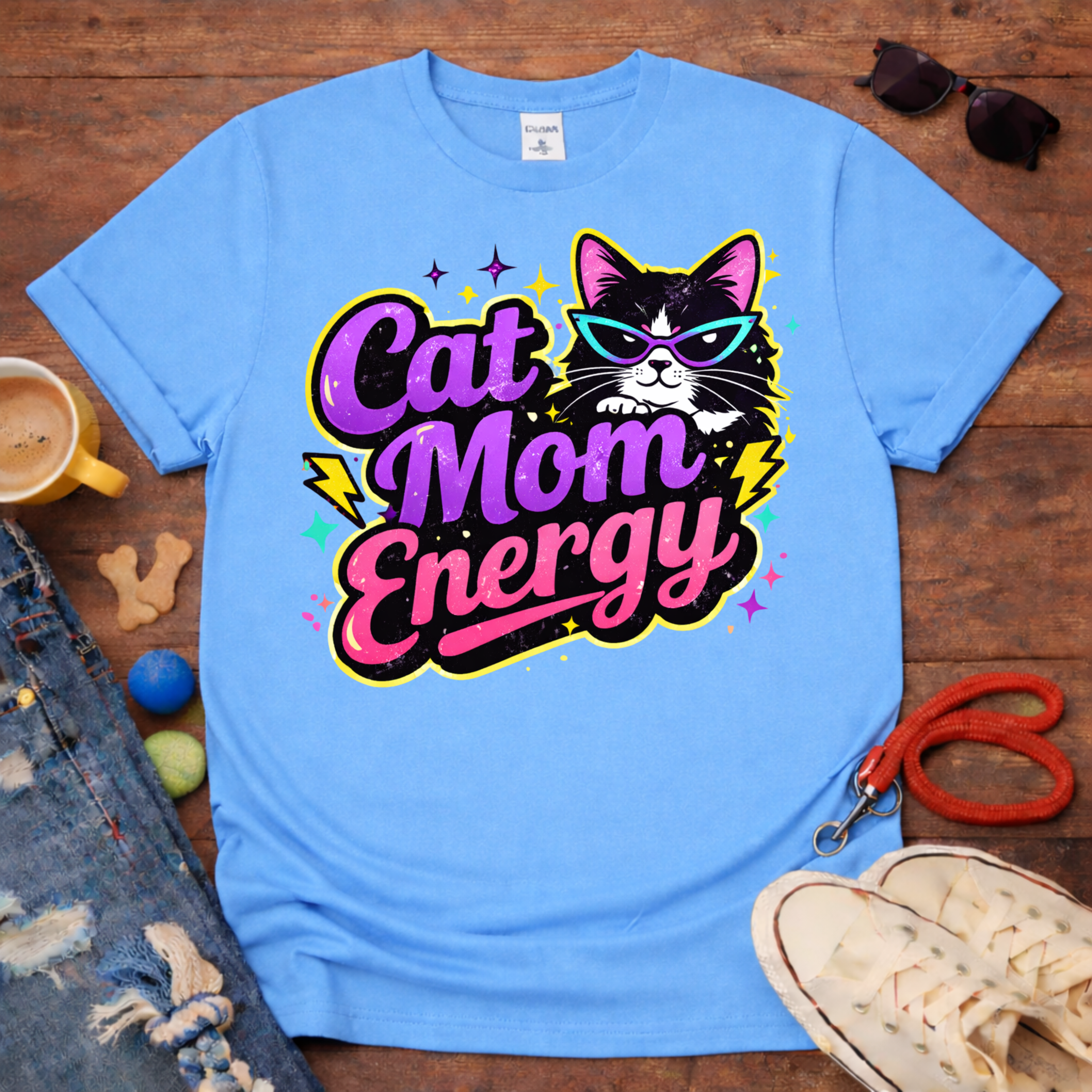 Cat Mom Energy T-Shirt