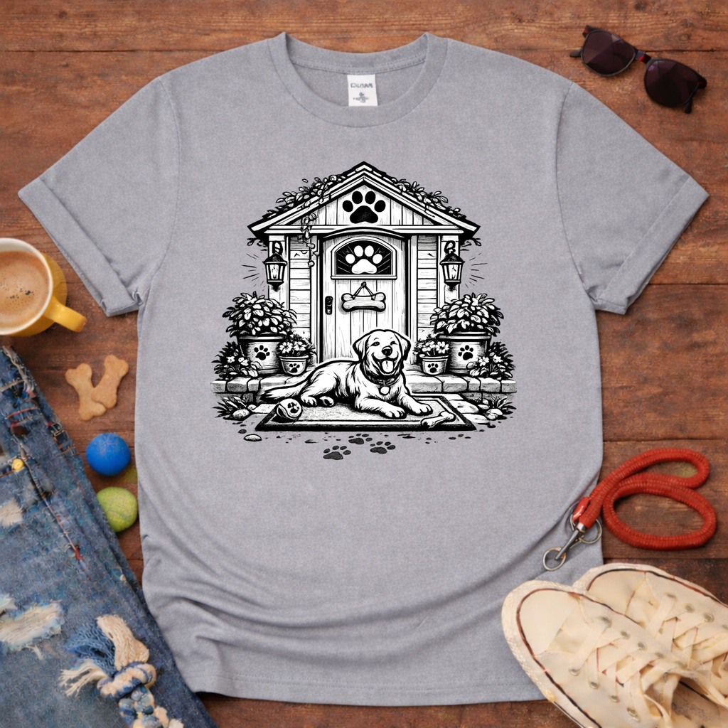 Dog in front of the door T-Shirt