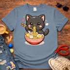 Cute Cat eating noodles T-Shirt