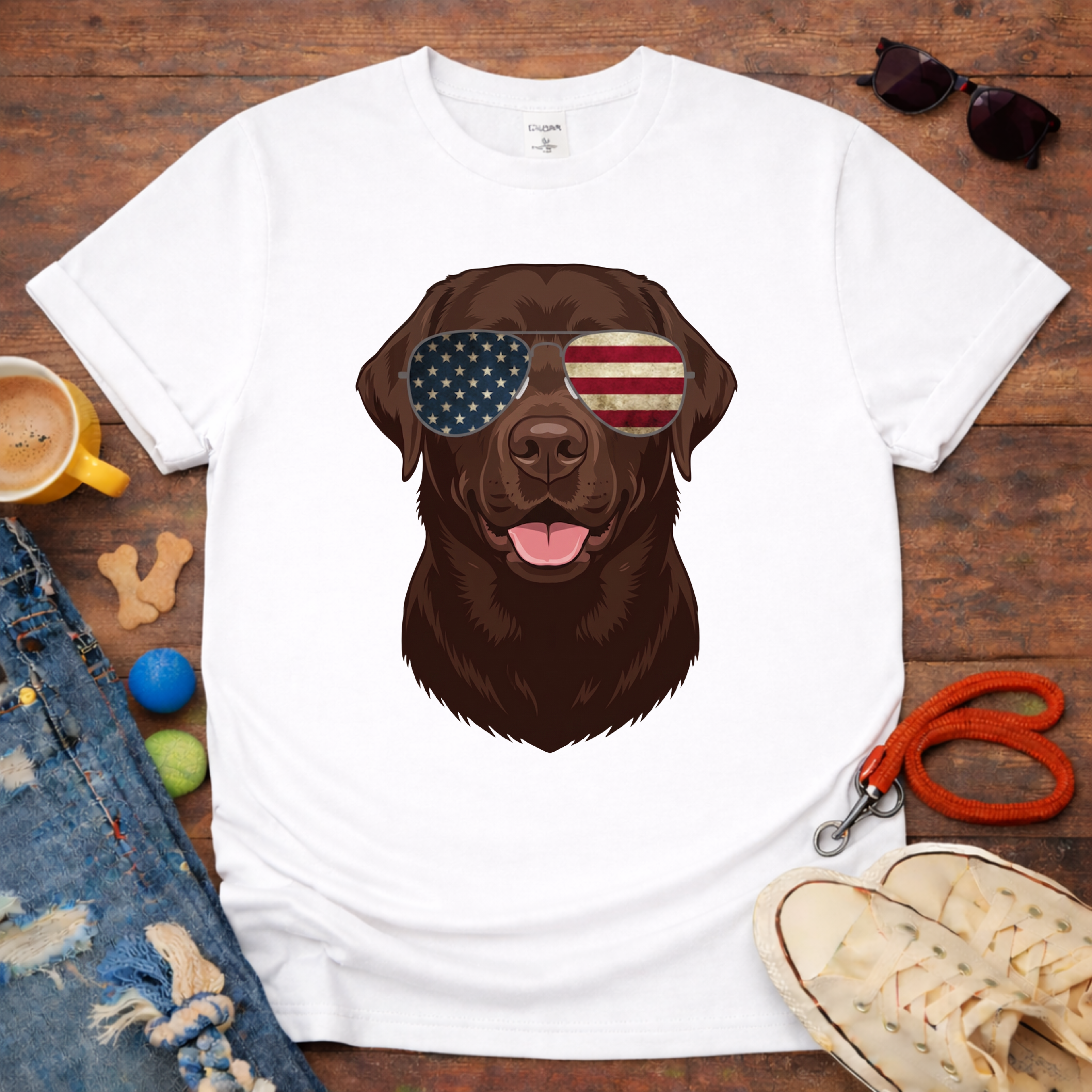 Choco Lab with Glasses T-Shirt
