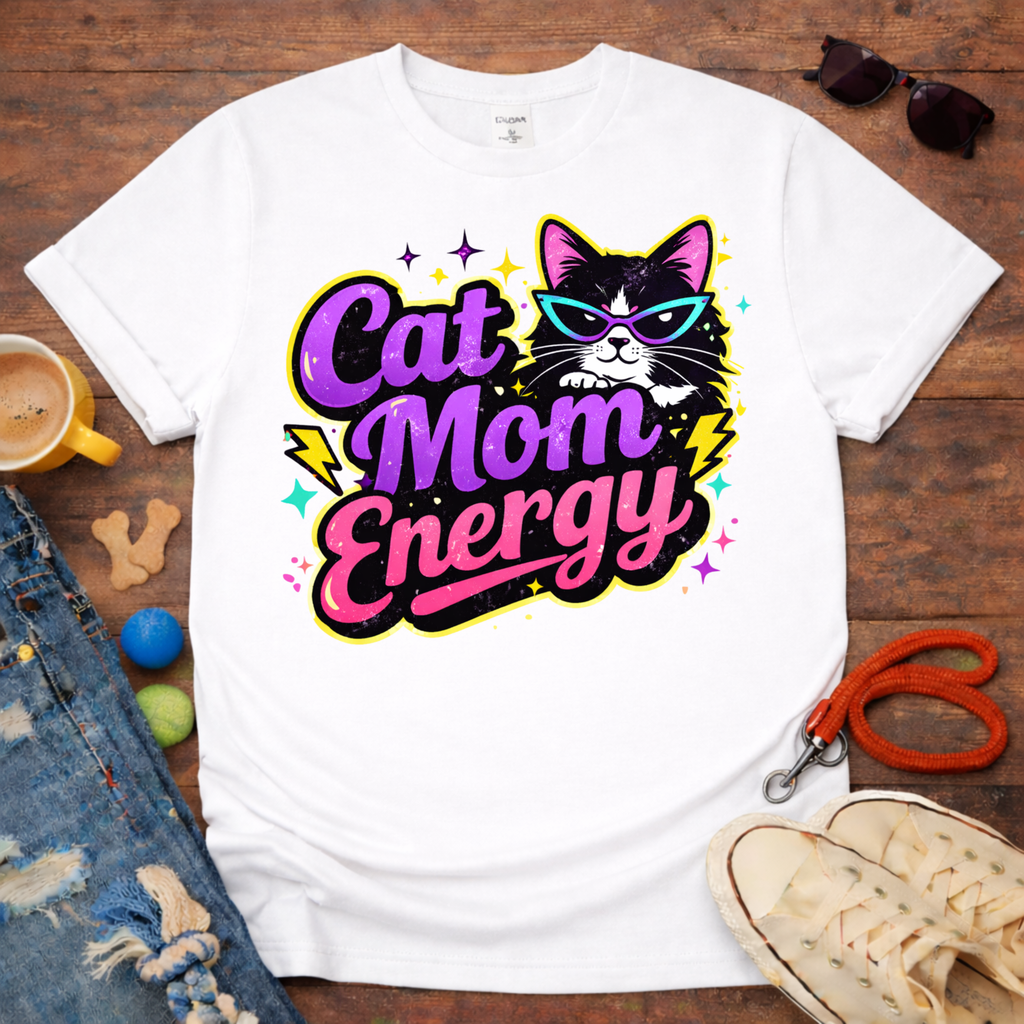 Cat Mom Energy T-Shirt