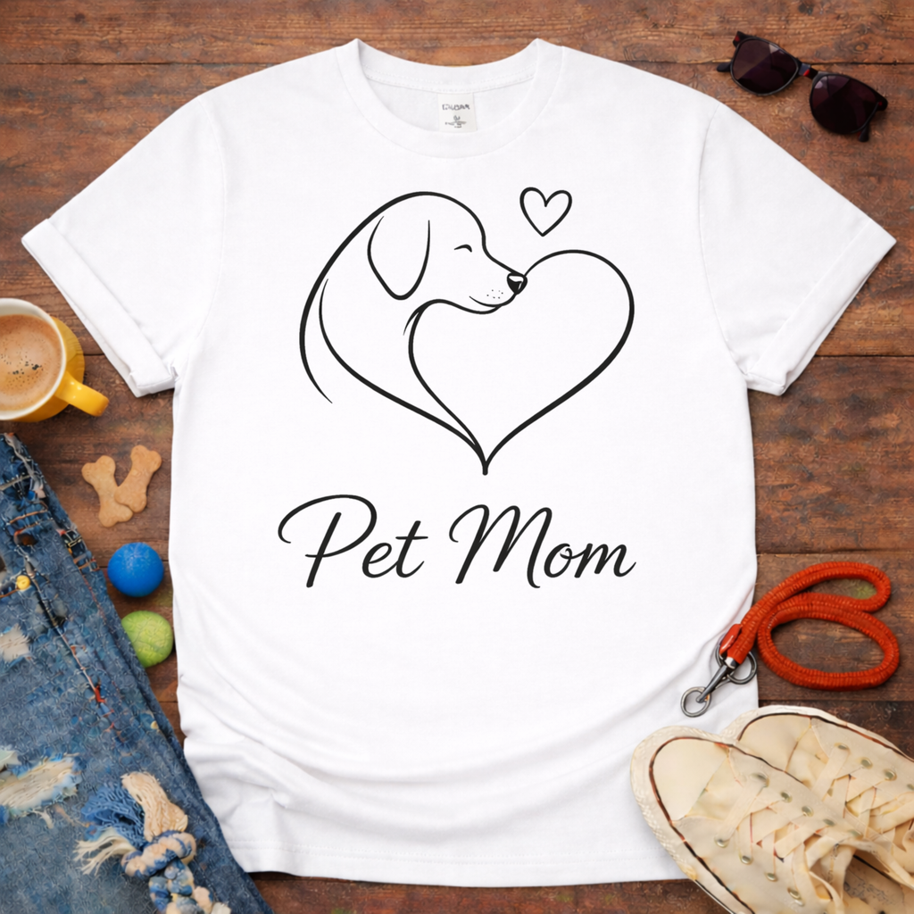 Pet Mom single line T-Shirt