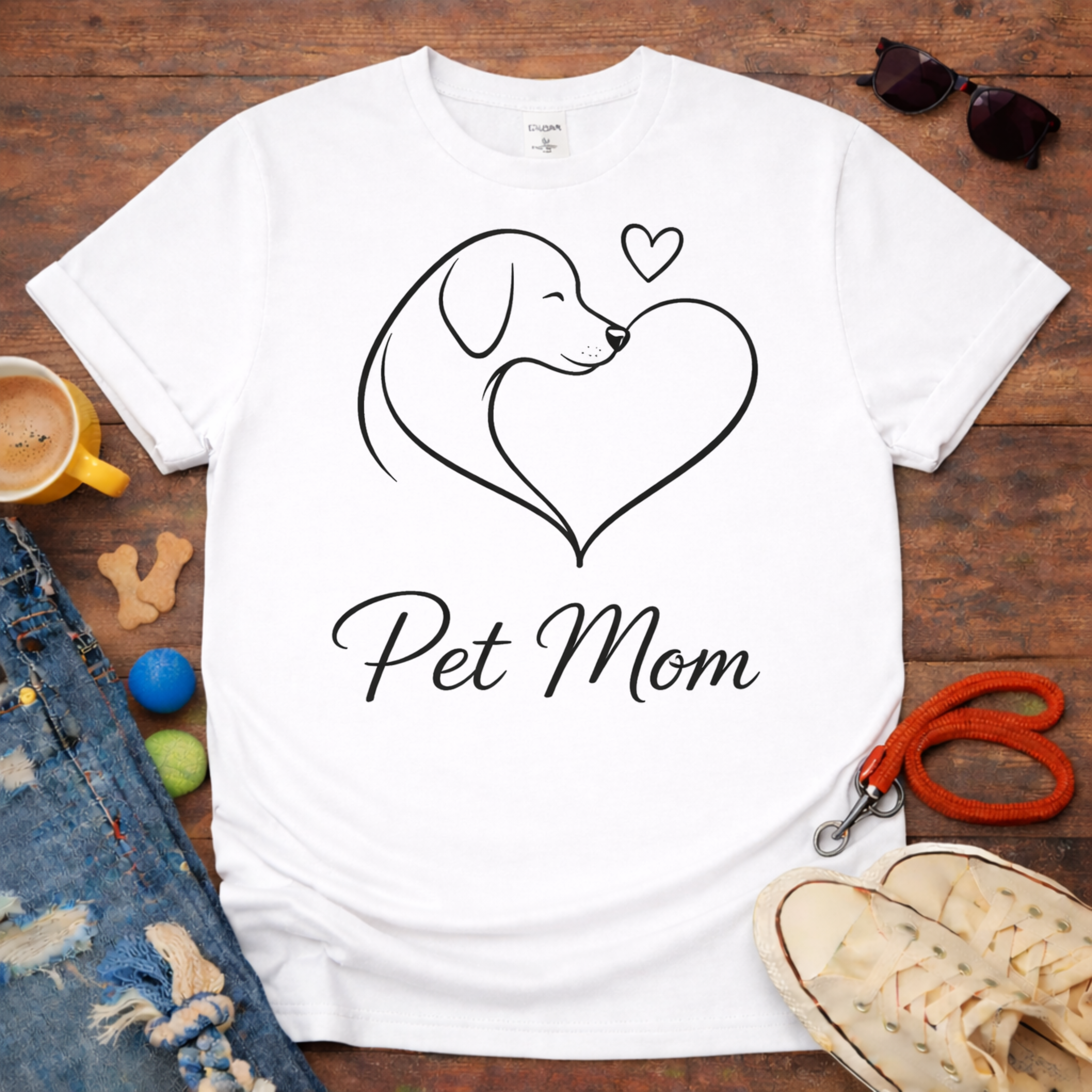 Pet Mom single line T-Shirt