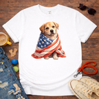 Dog in USA Flag T-Shirt